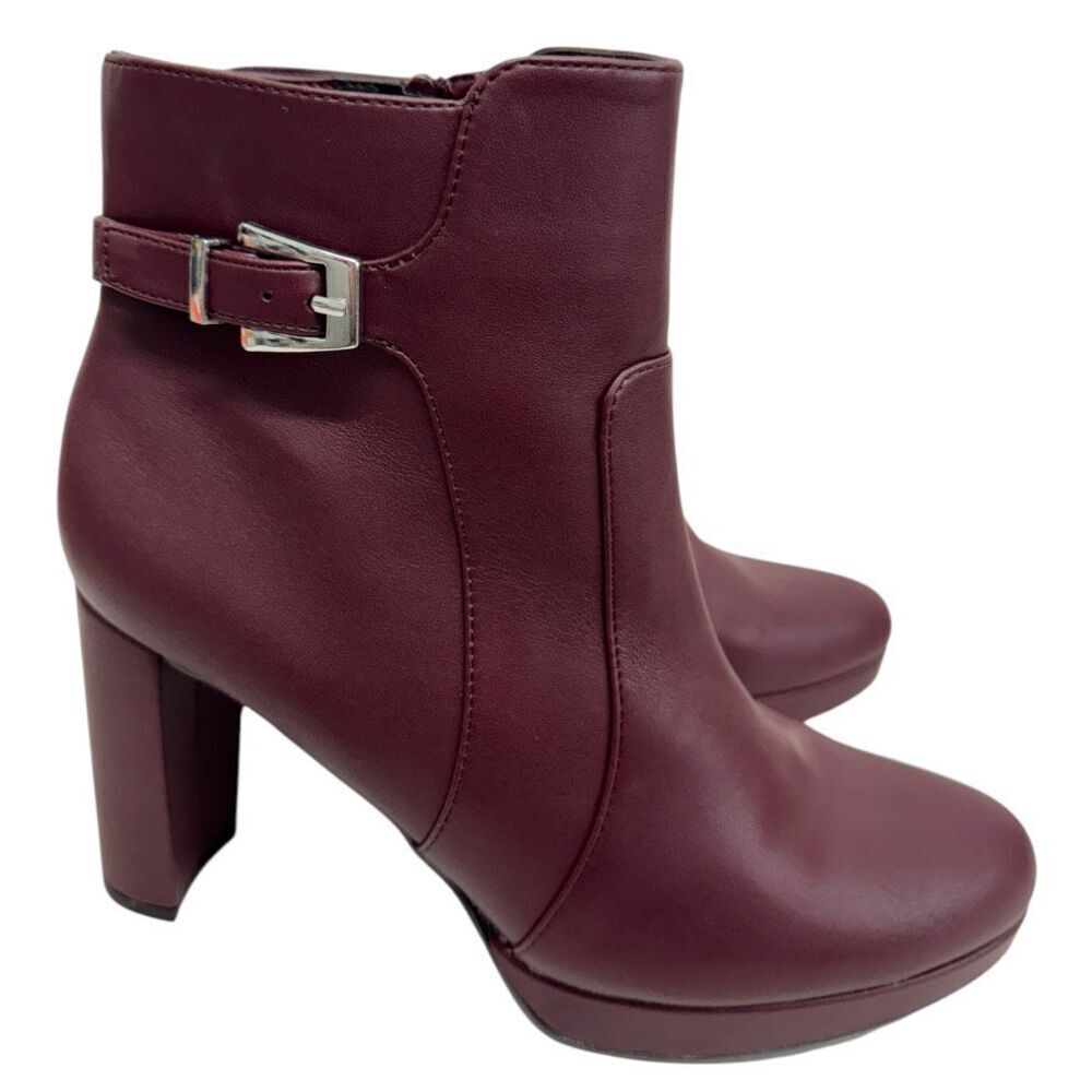 Naturalizer Boots Size‎ 9.5 Burgundy Platform High Heel Ankle Booties NEW